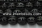 CAG8000 15.5 inches 8mm carved round black agate beads