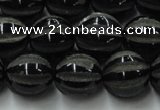 CAG8003 15.5 inches 14mm carved round black agate beads