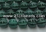 CAG8005 15.5 inches 8mm carved round green agate beads