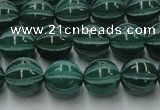 CAG8006 15.5 inches 10mm carved round green agate beads