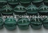 CAG8007 15.5 inches 12mm carved round green agate beads