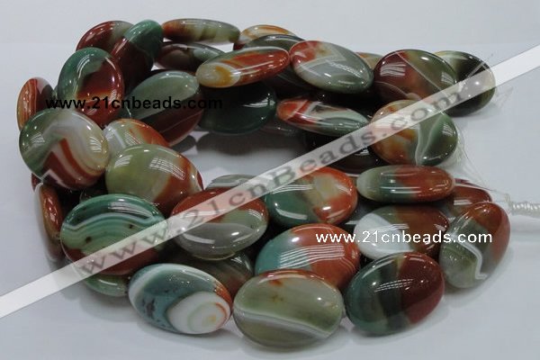 CAG801 15.5 inches 30*40mm oval rainbow agate gemstone beads