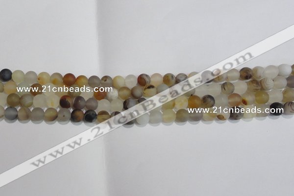 CAG8010 15.5 inches 4mm round matte Montana agate gemstone beads