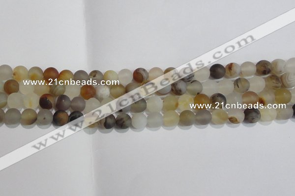 CAG8011 15.5 inches 6mm round matte Montana agate gemstone beads