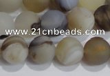 CAG8014 15.5 inches 10mm round matte Montana agate gemstone beads