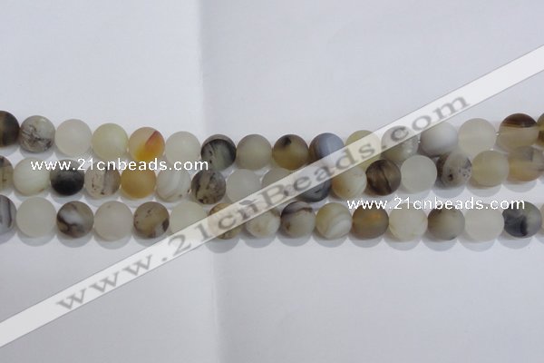 CAG8014 15.5 inches 10mm round matte Montana agate gemstone beads