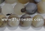 CAG8015 15.5 inches 12mm round matte Montana agate gemstone beads