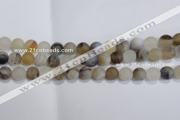 CAG8015 15.5 inches 12mm round matte Montana agate gemstone beads