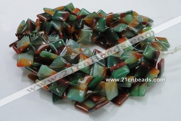 CAG804 15.5 inches 20*20mm diamond rainbow agate gemstone beads