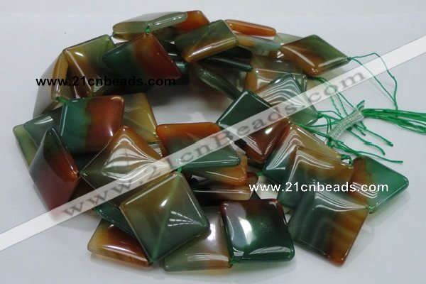 CAG805 15.5 inches 30*30mm diamond rainbow agate gemstone beads