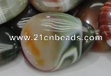 CAG809 15.5 inches 30*40mm flat teardrop rainbow agate gemstone beads