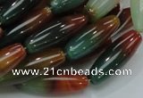 CAG810 15.5 inches 10*30mm rice rainbow agate gemstone beads