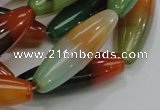 CAG811 15.5 inches 12*40mm rice rainbow agate gemstone beads