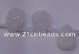 CAG8110 Top drilled 12*16mm teardrop white plated druzy agate beads