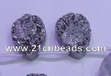 CAG8132 Top drilled 18*25mm teardrop silver plated druzy agate beads