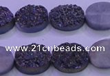 CAG8174 7.5 inches 13*18mm oval rainbow plated druzy agate beads