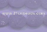 CAG8180 7.5 inches 15*20mm oval white plated druzy agate beads