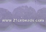 CAG8200 7.5 inches 20*30mm oval white plated druzy agate beads