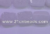 CAG8220 Top drilled 12*16mm rectangle white plated druzy agate beads