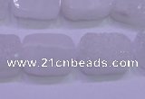 CAG8230 Top drilled 13*18mm rectangle white plated druzy agate beads