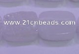 CAG8250 Top drilled 18*25mm rectangle white plated druzy agate beads