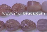 CAG8281 7.5 inches 12*16mm teardrop champagne plated druzy agate beads