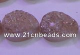 CAG8311 7.5 inches 18*25mm teardrop champagne plated druzy agate beads