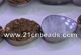 CAG8313 7.5 inches 18*25mm teardrop gold plated druzy agate beads