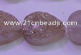 CAG8321 7.5 inches 20*30mm teardrop champagne plated druzy agate beads