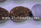 CAG8323 7.5 inches 20*30mm teardrop gold plated druzy agate beads