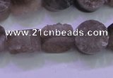 CAG8432 15.5 inches 14mm coin grey druzy agate gemstone beads