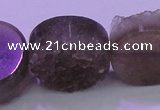 CAG8439 15.5 inches 30mm coin grey druzy agate gemstone beads