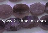 CAG8442 15.5 inches 12*16mm oval grey druzy agate gemstone beads