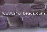 CAG8451 15.5 inches 10*14mm rectangle grey druzy agate gemstone beads