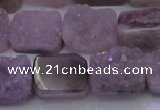 CAG8452 15.5 inches 12*16mm rectangle grey druzy agate gemstone beads