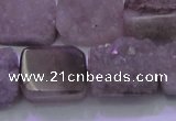 CAG8453 15.5 inches 13*18mm rectangle grey druzy agate gemstone beads