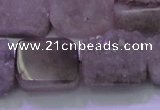 CAG8454 15.5 inches 15*20mm rectangle grey druzy agate gemstone beads