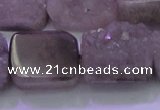 CAG8455 15.5 inches 18*25mm rectangle grey druzy agate gemstone beads