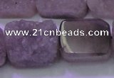 CAG8456 15.5 inches 20*30mm rectangle grey druzy agate gemstone beads