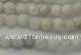 CAG8513 15.5 inches 4mm faceted round grey agate beads wholesale