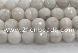 CAG8515 15.5 inches 8mm faceted round grey agate beads wholesale