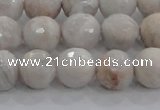 CAG8517 15.5 inches 12mm faceted round grey agate beads wholesale