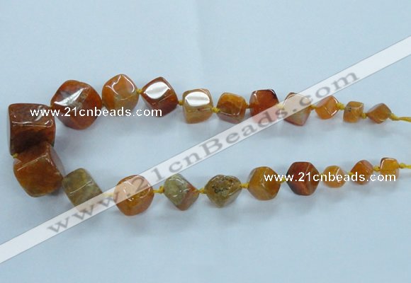 CAG8521 15.5 inches 9*10mm - 23*24mm cube dragon veins agate beads