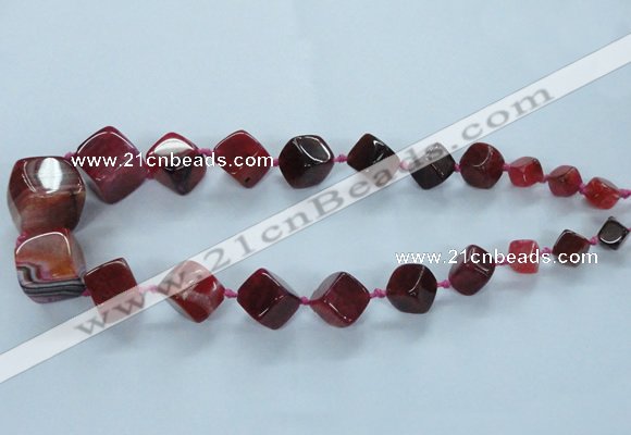 CAG8522 15.5 inches 9*10mm - 23*24mm cube dragon veins agate beads