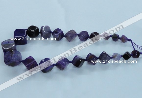 CAG8523 15.5 inches 9*10mm - 23*24mm cube dragon veins agate beads