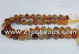 CAG8553 12*14mm - 14*15mm faceted nuggets dragon veins agate beads