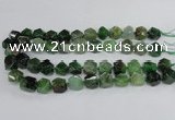 CAG8555 12*14mm - 14*15mm faceted nuggets dragon veins agate beads