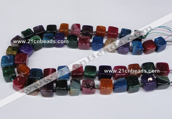 CAG8558 15.5 inches 12*14mm - 14*15mm nuggets dragon veins agate beads