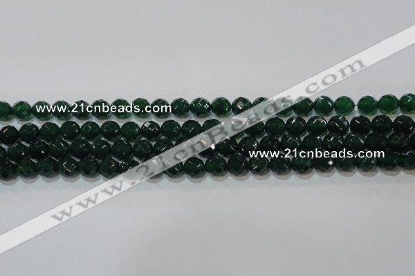 CAG8580 15.5 inches 10mm faceted round green agate gemstone beads