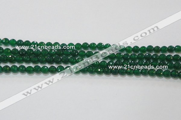 CAG8583 15.5 inches 8mm faceted round green agate gemstone beads